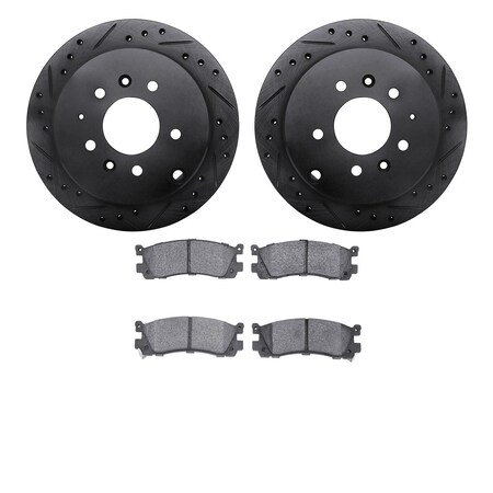 Dynamic Friction Co 8302-80038, Rotors-Drilled and Slotted-Black with 3000 Series Ceramic Brake Pads, Zinc Coated 8302-80038